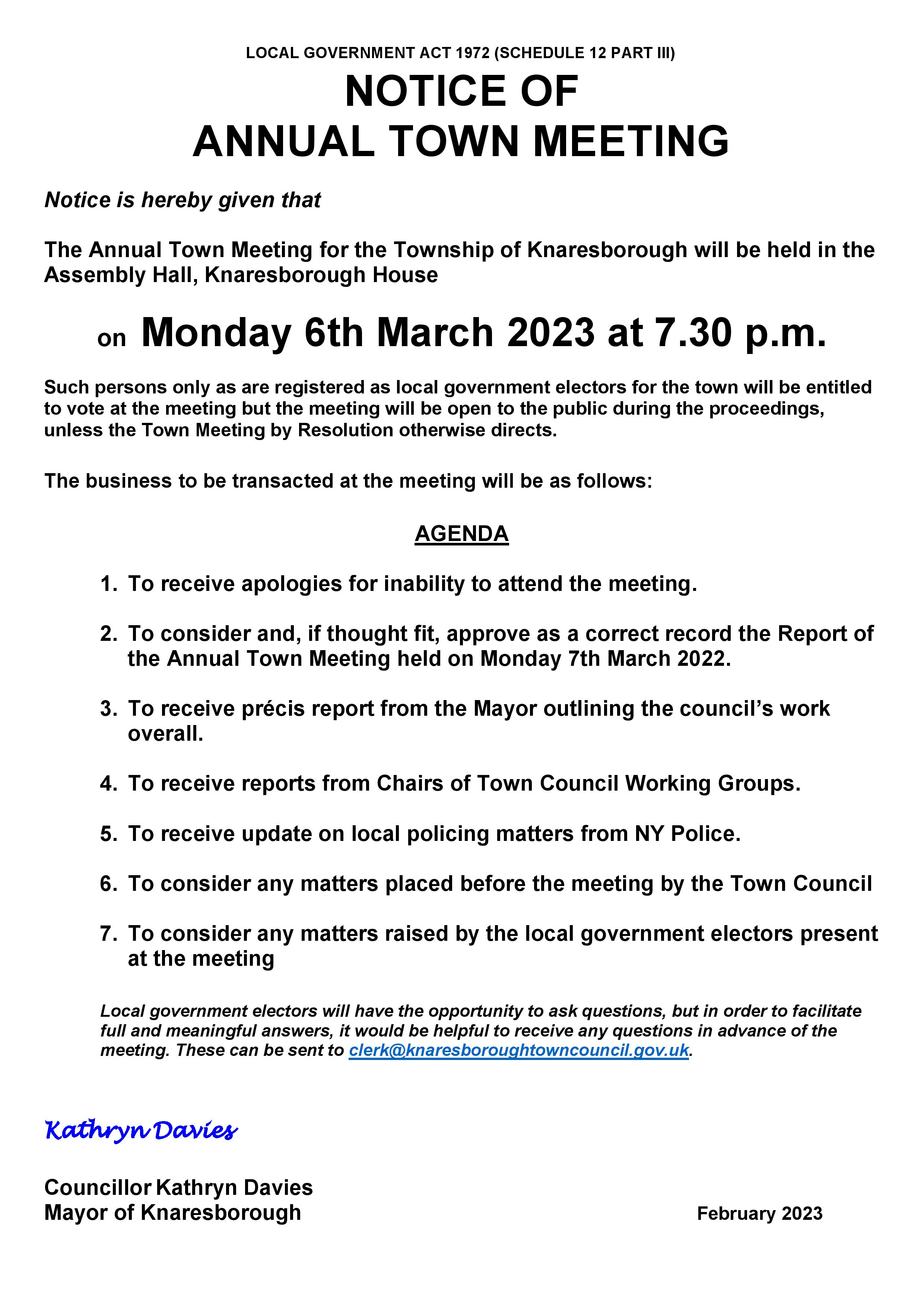 Annual Town Meeting
